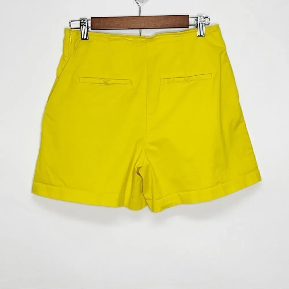 Anthropologie Maeve Bright Yellow Tennis Pleated High Rise Skort Size 4